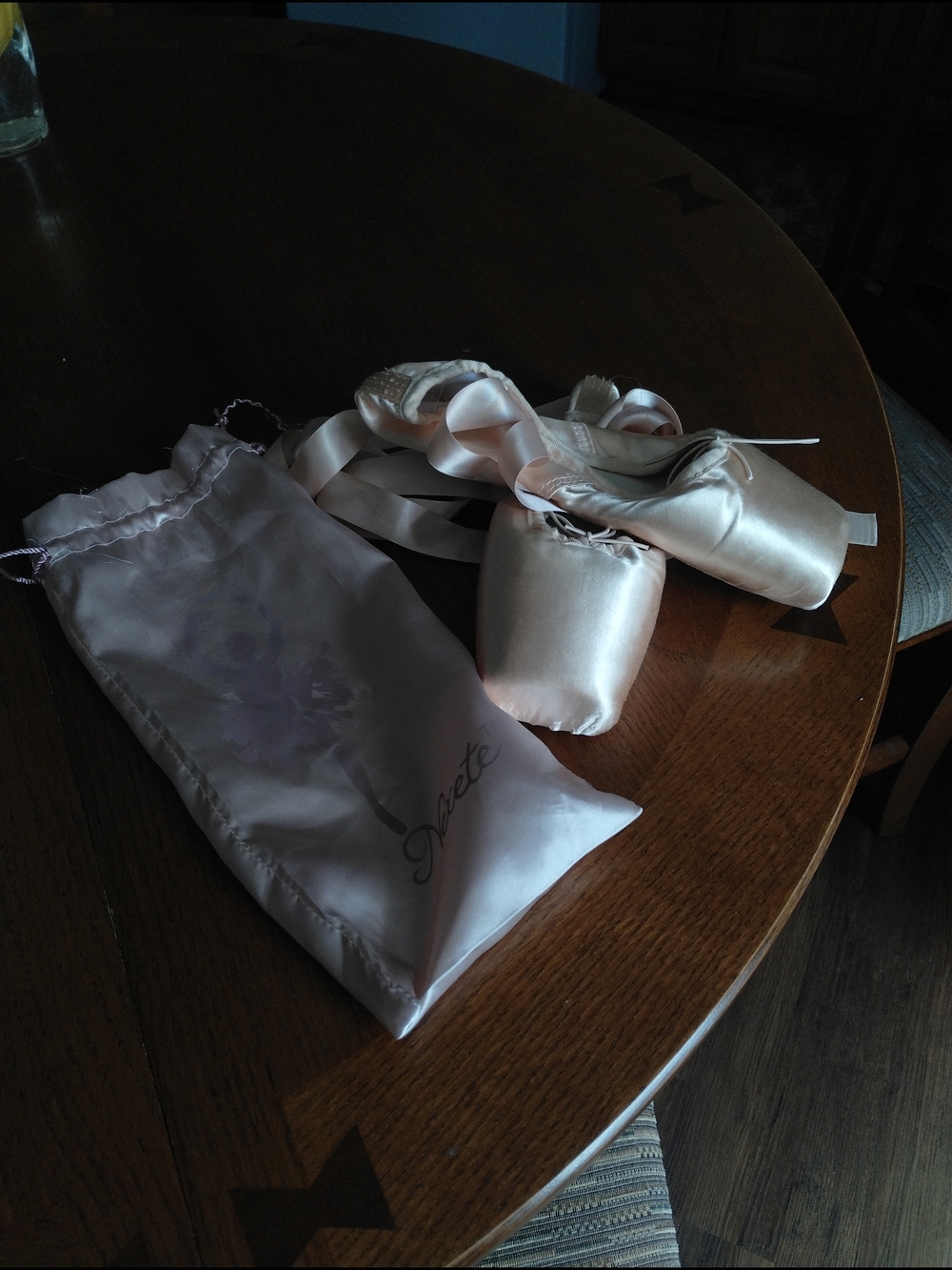 Pointe Shoes in Light Pink with Satin Bag